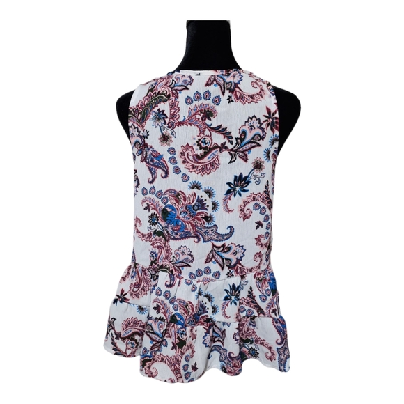 I.N. SAN FRANCISCO Women's Sleeveless Floral  Ruffled Trim M - Picture 4 of 5